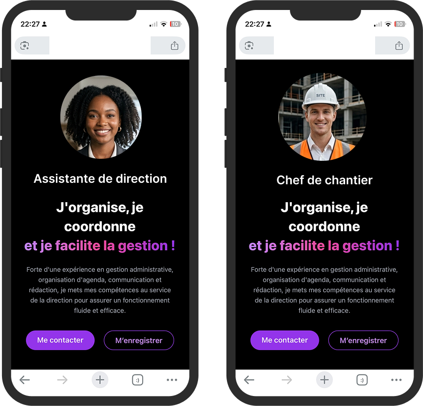 Aperçu personnalisation carte